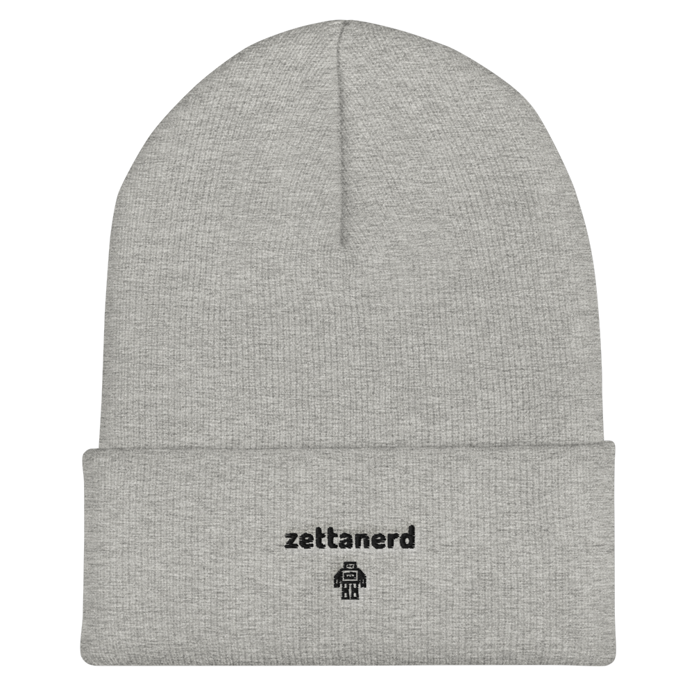 Zettanerd Kablamo Cutout Cuffed Beanie - Grey